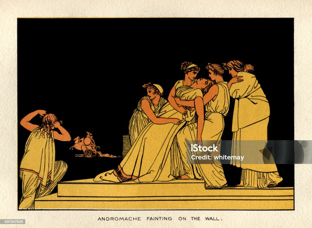 Andromache fainting on the wall Andromache fainting on the wall. From “Stories From Homer” by the Rev. Alfred J. Church, M.A.; illustrations from designs by John Flaxman. Published by Seeley, Jackson & Halliday, London, 1878. Classical Greek stock illustration