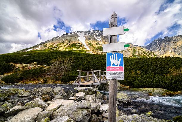 istock Avalanche warning sign in Polish Tatra 537247960