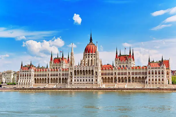 Photo of Hungarian Parliament at daytime. Budapest.