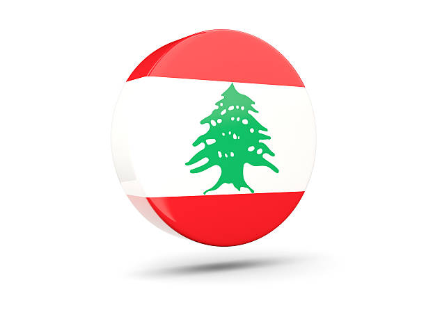 istock Round icon with flag of lebanon 537249356