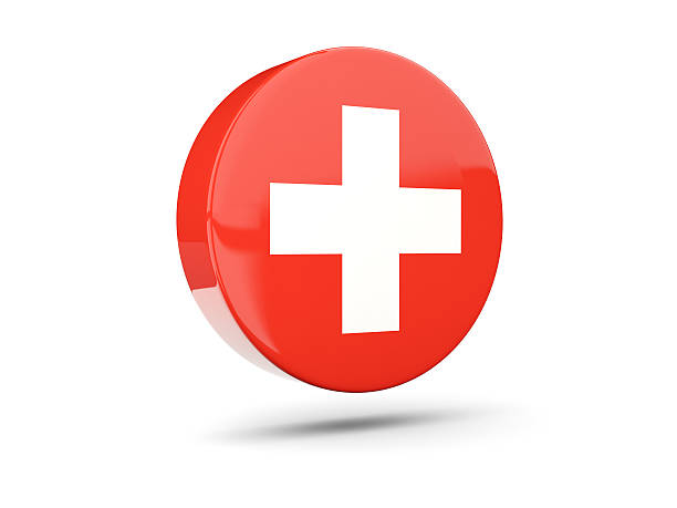 istock Round icon with flag of switzerland 537255560