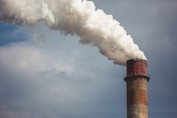 istock Smoke rising from an industrial chimney 537259930