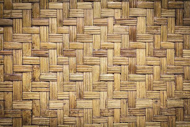 istock Closeup brown bamboo weaving texture, Woven wood pattern. 537260832