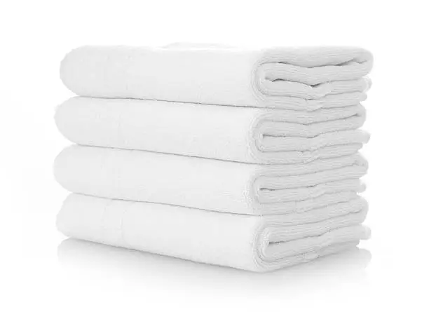 Clean white towels isolated on white