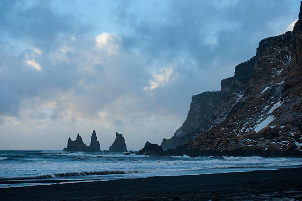 istock Ocean waves with black sand beach at South Iceland coast 537267570