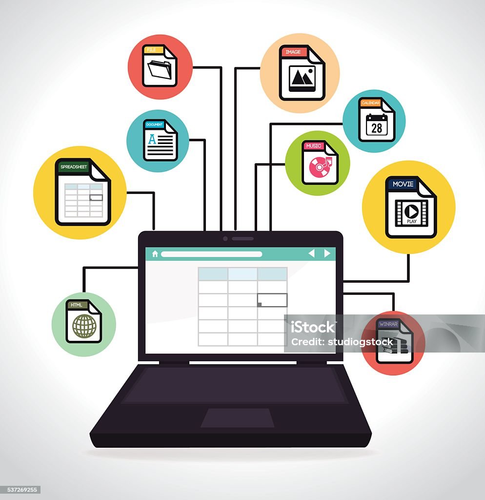 Spreadsheet design, vector illustration. 2015 stock vector