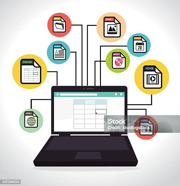 Spreadsheet Design Vector Illustration Stock Illustration - Download Image Now - 2015, Analyzing, Business