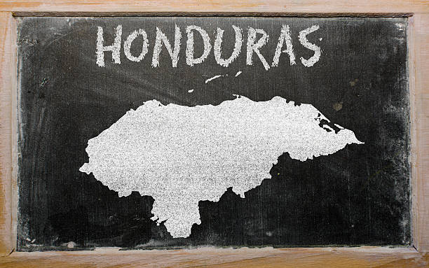 istock outline map of honduras on blackboard 537269335