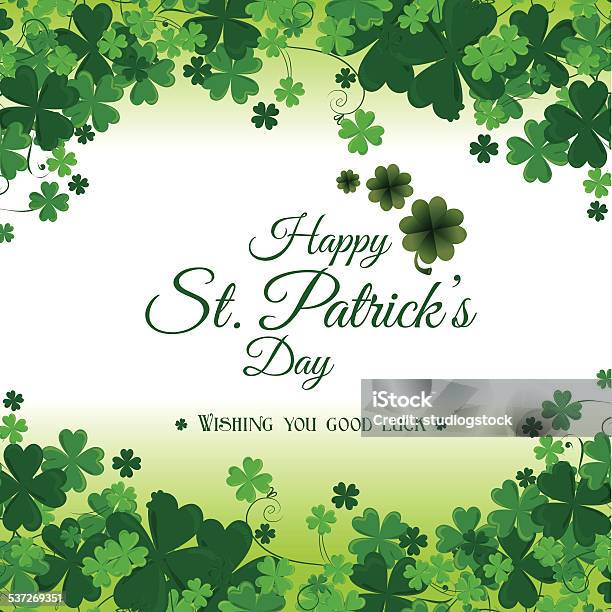 St Patricks Day Card Design Vector Illustration Stock Illustration - Download Image Now - Day, Luck, 2015