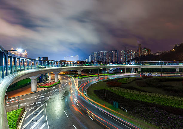 miejski scena z makau - travel urban scene blurred motion shanghai zdjęcia i obrazy z banku zdjęć