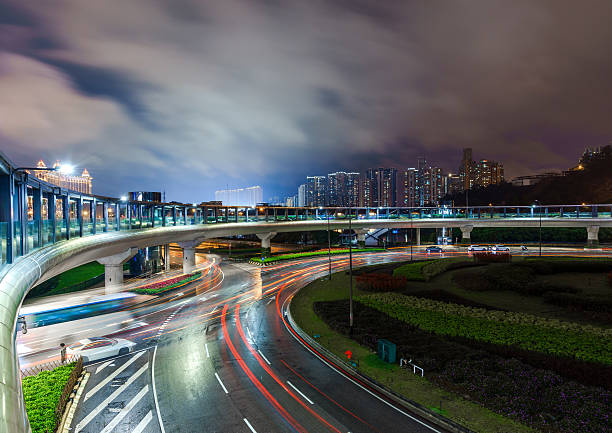 miejski scena z makau - travel urban scene blurred motion shanghai zdjęcia i obrazy z banku zdjęć