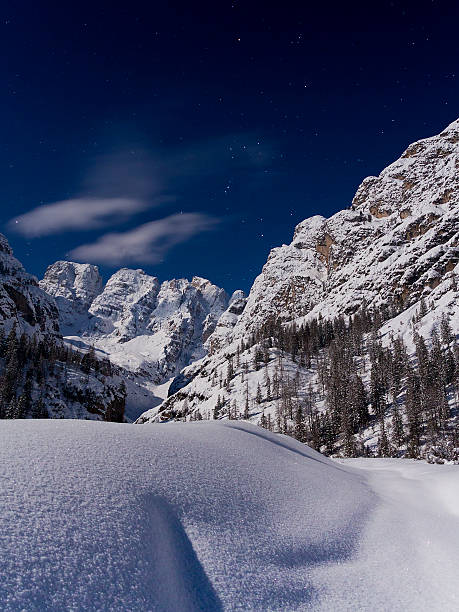 istock Mount Crystal on a winter full moon night 537273369