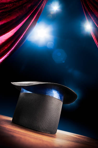istock High contrast image of magician hat on a stage 537273793