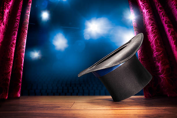 istock High contrast image of magician hat on a stage 537273833