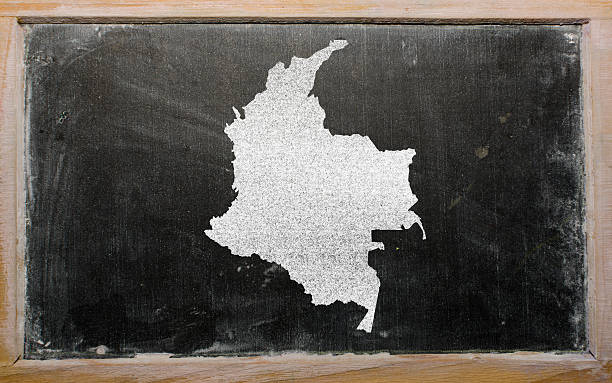 istock outline map of colombia on blackboard 537273925