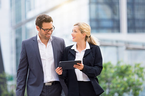 istock Business people meeting in financial district 537274594