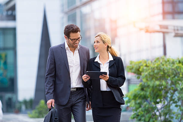 istock Business people meeting in financial district 537274658