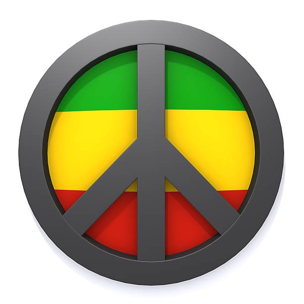istock Peace symbol and rastafarian colors 3d illustration 537274719