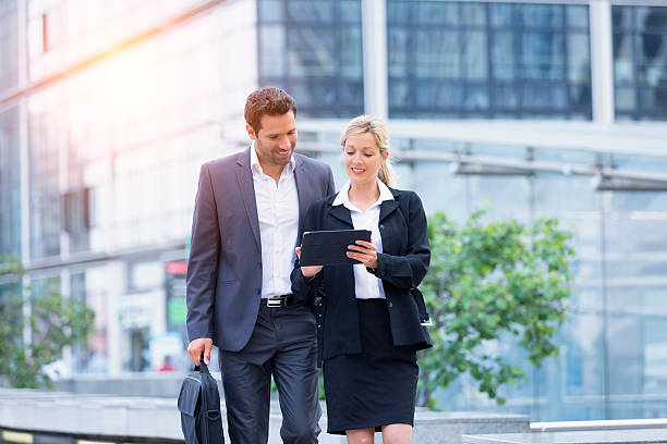 istock Business people meeting in financial district 537274780