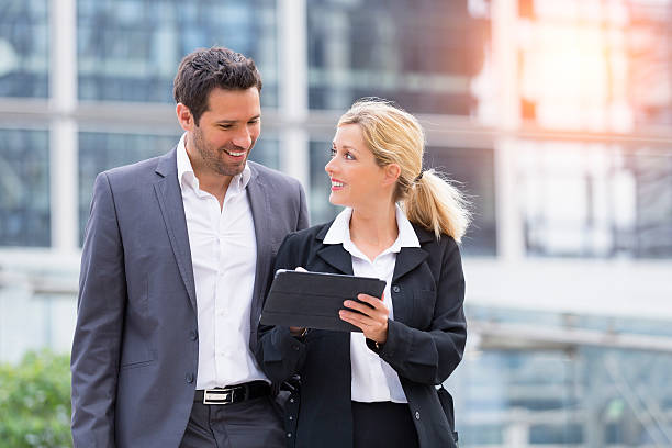 istock Business people meeting in financial district 537274826