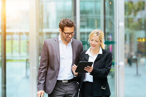 istock Business people meeting in financial district 537276164