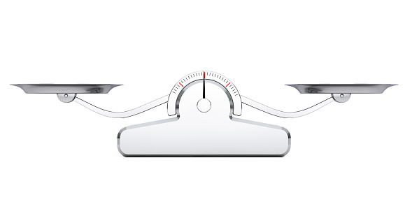 Simple Balance Scale on a white background. 3d Rendering