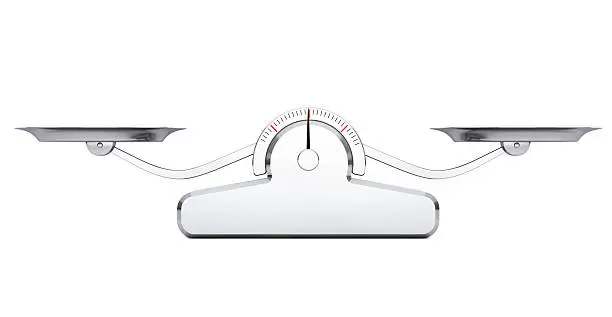 Simple Balance Scale on a white background. 3d Rendering