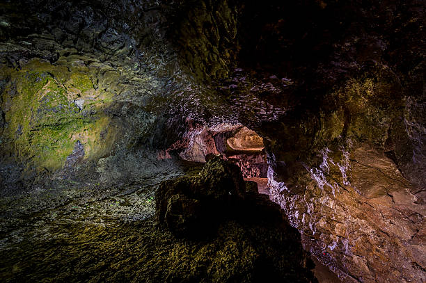 istock Volcanic cave under the mountains of Madeira island 537276546