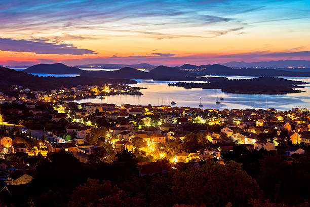 istock Adriatic archipelago at sunset from Murter island 537277104