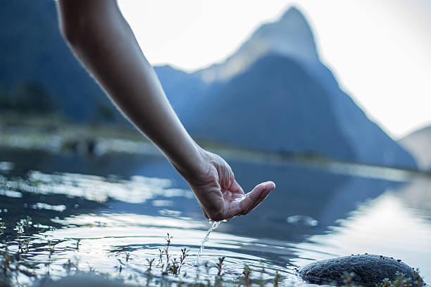 istock Human hand cupped to catch fresh water from the lake 537277400