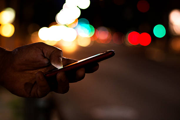 istock Looking for taxi online 537281100