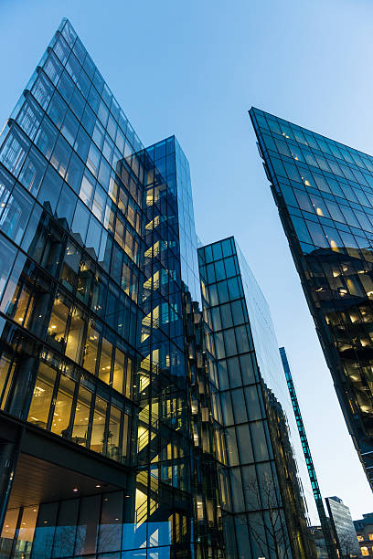 istock Low angle view of modern buildings 537283092
