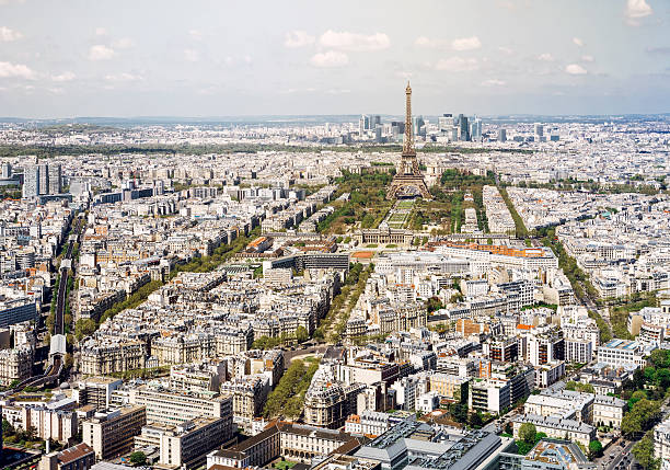 istock Aerial view of Eiffel Tower and Cityscape 537284808