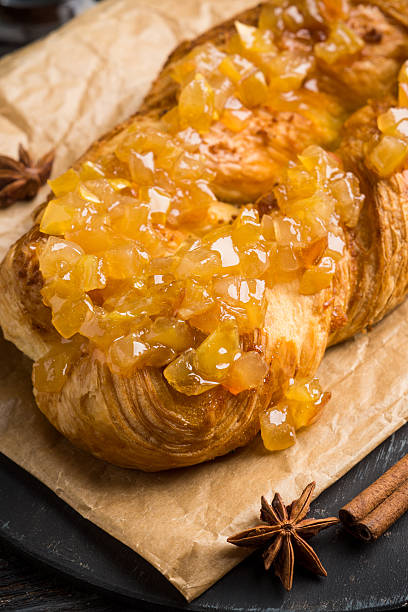 istock Apple strudel on the dark wooden table 537285018