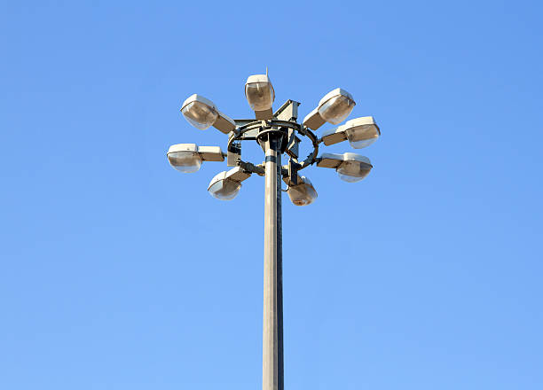istock Modern street lamp over blue sky 537286050