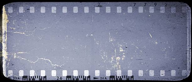 Vintage blue film strip frame background