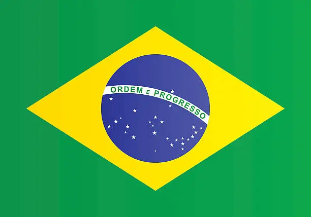 Vector illustration of Flag of Brazil