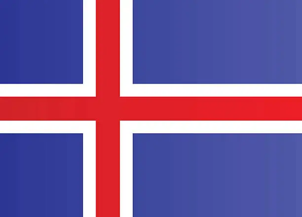 Vector illustration of Flag of Iceland