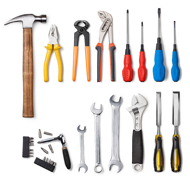 colección de herramientas - hammer work tool isolated hand tool fotografías e imágenes de stock