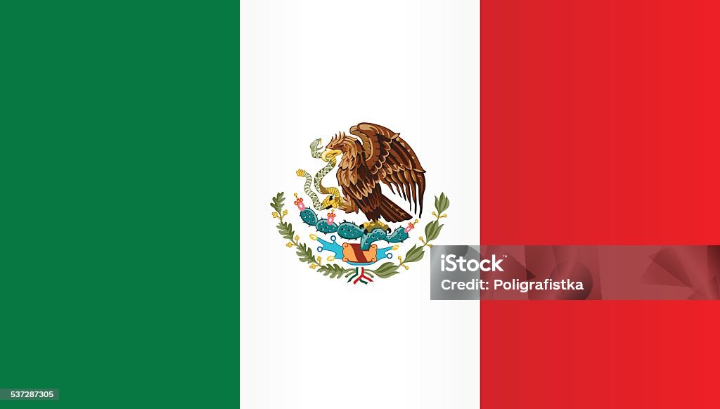 Флаг Мексики - Векторная графика Мексиканский флаг роялти-фри