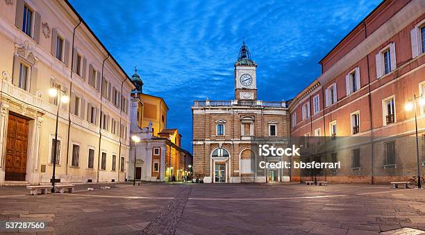 Piazza Del Popolo In The Evening Ravenna Stock Photo - Download Image Now - Ravenna, Night, City