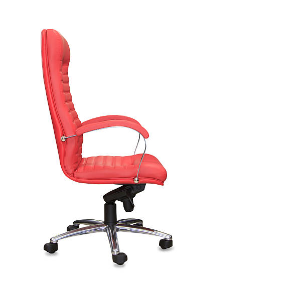 istock Modern office chair from red leather. Isolated 537288080