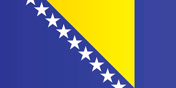 illustrazioni stock, clip art, cartoni animati e icone di tendenza di bandiera della bosnia erzegovina - bosnia herzegovinan flag