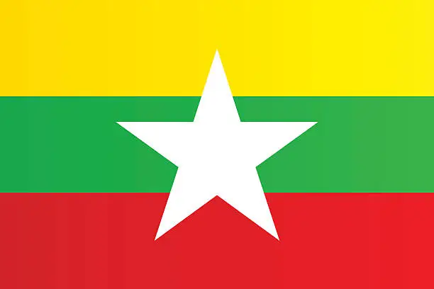 Vector illustration of Flag of Burma