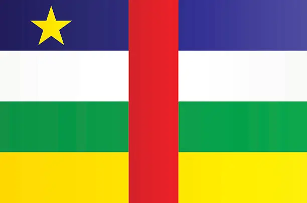 Vector illustration of Flag of Central African Republic