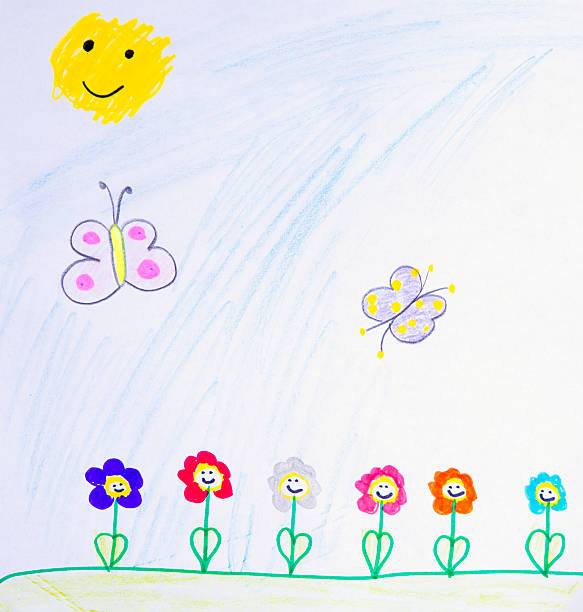 Children Drawing Flower cartoon