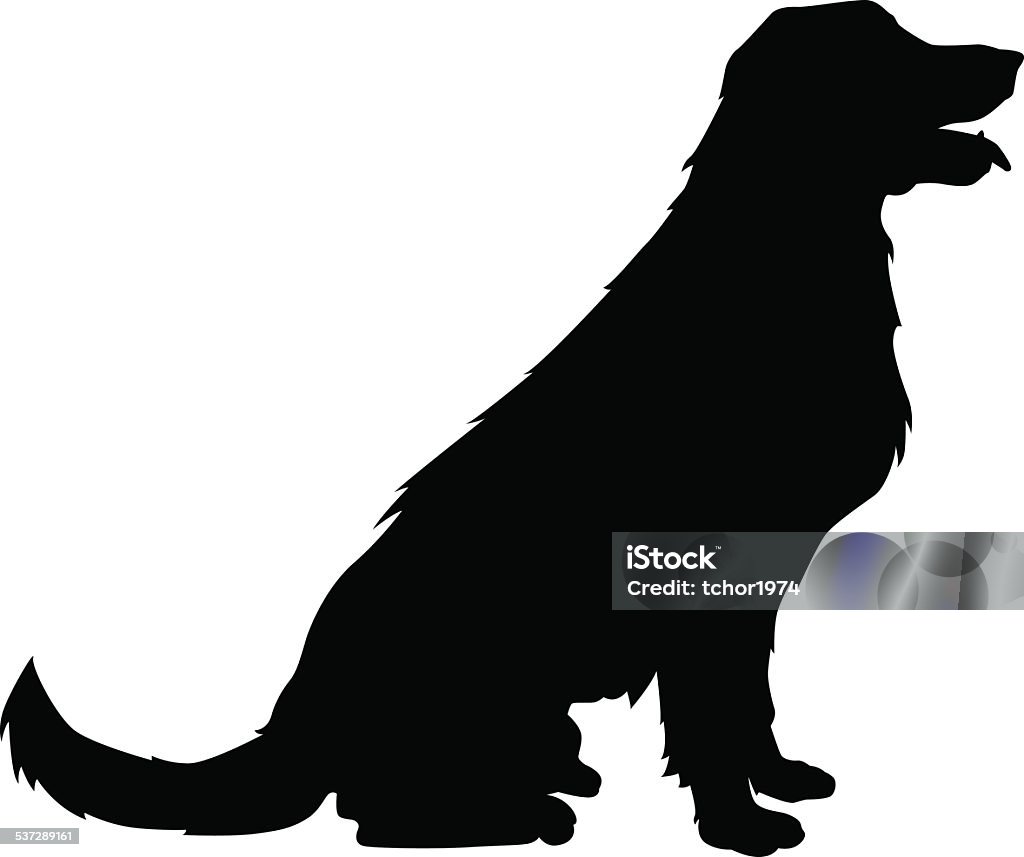 Dog vector silhouette Silhouette illustration vector of a golden retriever dog Dog stock vector