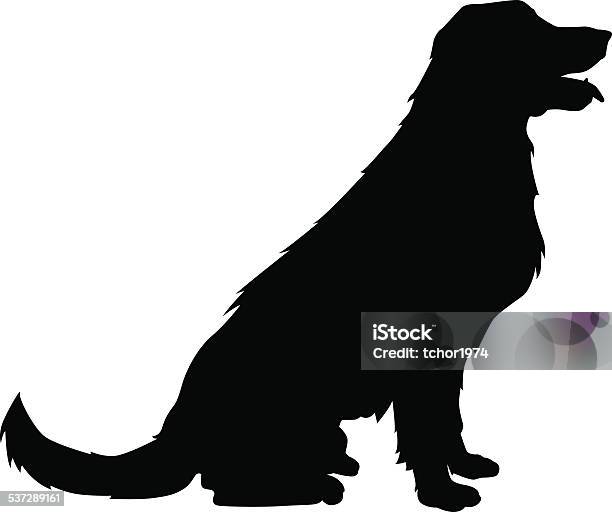 Dog Vector Silhouette Stock Illustration - Download Image Now - Dog, In Silhouette, Sitting