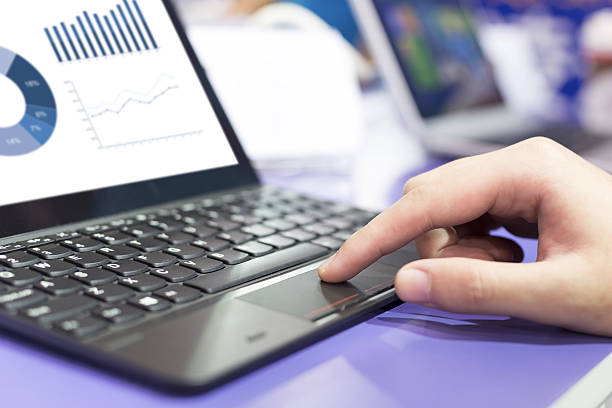 istock analysis financial report on laptop 537289945