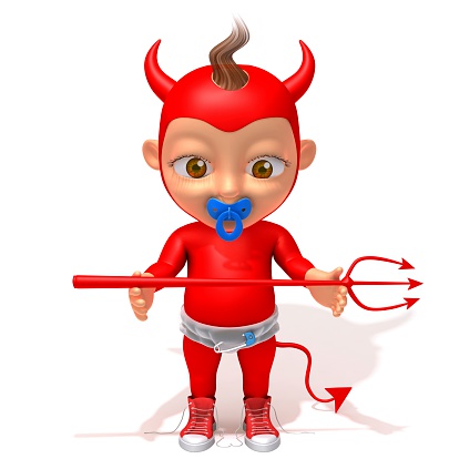 Baby Jake devil 3d illustration isolated on white background 